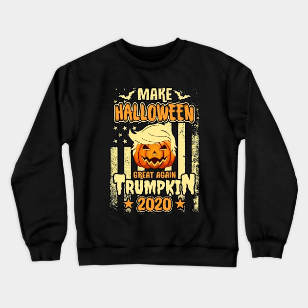 Funny Trumpkin Halloween Vote Pro Donald Trump 2020 Election Crewneck Sweatshirt by PsychoDynamics